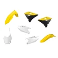 FAIRINGS/BODY PARTS FOR RESTYLING SUZUKI 125, 250 RM 2001>2008 Yellow/white (OEM color) ( 7 parts kit )   -POLISPORT-