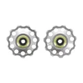 DERAILLEUR PULLEY- P2R  9/10 SPEED -ALUMINIUM-SILVER-ON BEARINGS 11 teeth (SET OF 2)