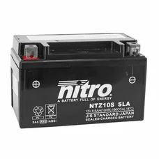BATTERIE 12V  8,6 Ah NTZ10S NITRO SLA SANS ENTRETIEN PRETE A L'EMPLOI  (Lg150xL87xH93mm) (EQUIVALENT YTZ10S / AGM / GEL)