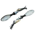 CLIGNOTANT UNIVERSEL REPLAY MINI OVALE 9 LEDS TRANSPARENT/NOIR CORPS ZAMAC  (L 65mm / H 20mm / L 21mm) (HOMOLOGUE CE) (PAIRE)