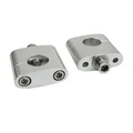HANDLEBAR RISER-REPLAY-ALUMINIUM-UNIVERSAL Ø 22,2mm- Centers 35 mm  SILVER (STAINLESS SCREWS M7) (PAIR)(H45 x W53 x l20 mm)