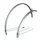 GARDE BOUE CITY/VTC TRINGLES 28'' STRONGLIGHT ALU R'LIGHT 55mm GRIS MAT (PAIRE) AVEC FIXATION CLASSIC TRINGLES INOX