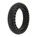 PNEU TROTTINETTE PLEIN FLECHE ALVEOLE  8.5 X 2.00 NOIR ET JAUNE FLUO - LARGEUR INTERIEUR 34 mm