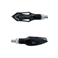 CLIGNOTANT MOTO TAAC FR12 14 LEDS FUME/NOIR AVEC FONCTION FEU DE POSITION AVANT (M8 / LONG 74mm / H 26mm) (PAIRE) QUALITE PREMIUM  -HOMOLOGUE ECE-