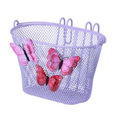 FRONT BASKET - BASIL FOR CHILD - STEEL - PURPLE FOR 12"- 20" - ON HOOKS (26x16x15 cm)