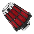 FILTRE A AIR MALOSSI E5 DROIT DECENTREE POUR PHBG 15-21 NOIR MOUSSE ROUGE D.32mm (SAUF PEUGEOT) (04241250)